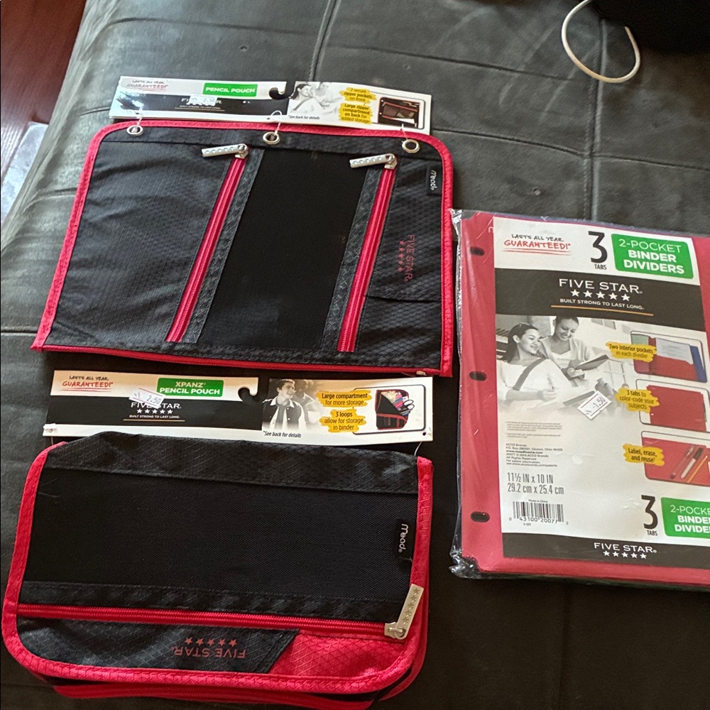 Five Star Black and Red Pocket Dividers